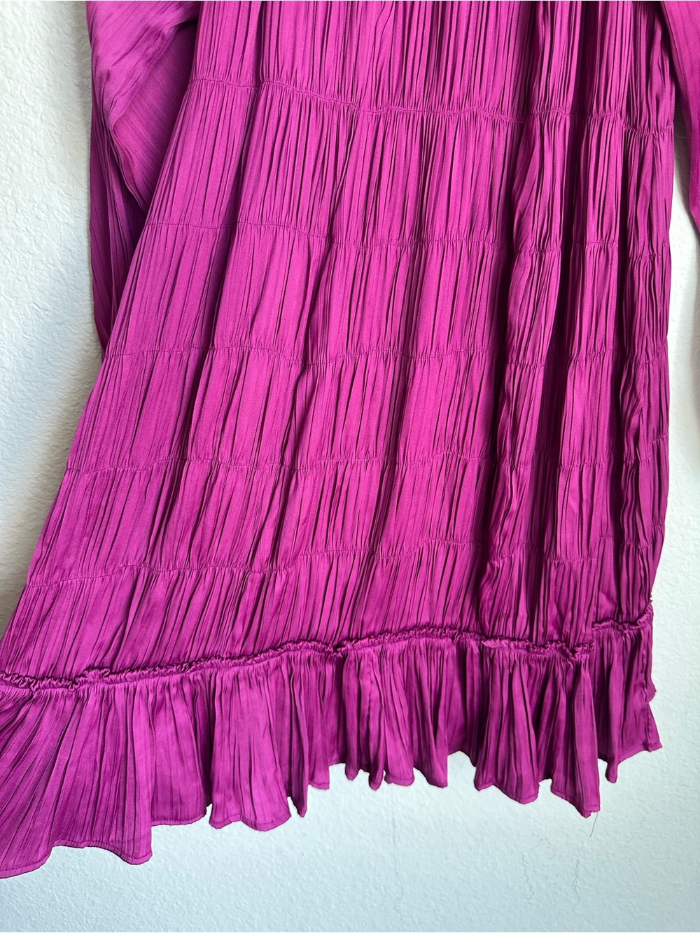 Maeve Anthropologie Tasha Smocked pleated purple Mini Dress Small NWT bohemian - Picture 6 of 15